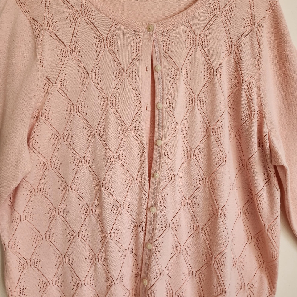 Talbots Light Pink Women's Cardigan - Picture 3 of 4